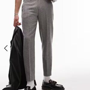 TOPMAN - Herringbone Wool Trousers- 34